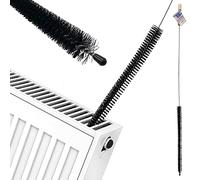 Brosse de Nettoyage pour Radiateur de 120 cm - Solide et Flexible Avec Manche en Bois | Plumeau Fin et Longue Portée pour Espaces Difficiles d'Accès