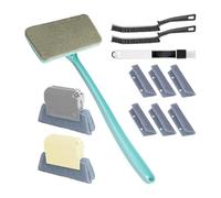 Brosse De Nettoyage pour Rainures De Fenêtre,Brosse pour Moustiquaire De Fenêtre - Raclette Amovible Long Manche pour Carrelage Joints Salle De Bains Cuisine