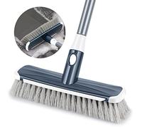 Brosse de Nettoyage pour Sol avec Long Manche réglable 2 en 1 - Brosse de Nettoyage à Poils rigides pour terrasse, Salle de Bain, Cuisine, Baignoire, Patio, carrelage