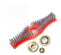 Brosse de nettoyage pour tondeuse à gazon, 1 lot avec 3 accessoires de fixation, brosse métallique à poignée réglable pour enlever l'herbe profonde, outil d'entretien efficace pour l'entretien du