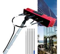 Brosse de nettoyage pour verre, alimentation en eau domestique, kit de poteau télescopique, panneau solaire, brosse rotative pour panneaux solaires photovoltaïques, kit de nettoyage de fenêtre