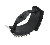 Brosse de nettoyage professionnelle à angle droit pour les résidus tenaces sur les grilles de cuisson - Brosse de barbecue à angle droit avec grattoirs et poils métalliques pour une grille de barbecue