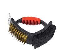 Brosse de nettoyage professionnelle à angle droit pour les résidus tenaces sur les grilles de cuisson - Brosse de barbecue à angle droit avec grattoirs et poils métalliques pour une grille de barbecue