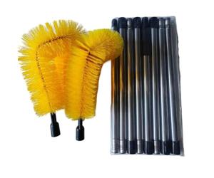 Brosse de nettoyage réglable pour gouttière de 3,2 m - 2 pièces en plastique nylon réglable et poussière de plafond - Caractéristiques : nom du produit : brosse de toit Matériau : plastique, nylon (B)