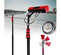 Brosse de nettoyage réglable pour panneaux solaires avec tête de 30 cm et tuyau d'arrosage de 20 m, kit d'outils de nettoyage de vitres pour un entretien efficace du système solaire et un ne