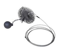 Brosse de nettoyage ronde de cheminée de 15 cm de diamètre, corde métallique, boule lestée, idéale pour cheminée, four, nettoyage des tuyaux, élimination de la suie et des cendres