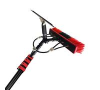 Brosse de nettoyage télescopique alimentée à l'eau pour panneaux solaires, tuyau de 90 m et perche multi-angle pour un nettoyage efficace en extérieur, idéal pour la maison et le travail