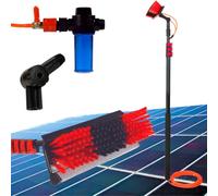 Brosse de Nettoyage télescopique jusqu'à 7 m, alimentée par l'eau, Brosse de Nettoyage de gouttière, toiture, Nettoyage des Panneaux solaires (Brosse télescopique de 7 mètres)