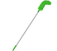 Brosse de nettoyage télescopique pour gouttière de toit extensible avec manche pliable, longue portée pour la maison (vert)