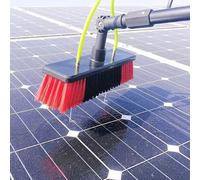 Brosse de nettoyage télescopique pour panneau solaire - 312 m - Kit de nettoyage de vitres avec tête de brosse de 50 cm pour un système de nettoyage efficace à longue portée - Parfait pour les