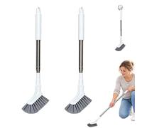 Brosse De Nettoyage TéLescopique pour Sols Multifonction à Long Manche - Manche RéGlable en Acier Inoxydable pour Carrelages, Coins, Joints Et Sols De Douche (2PC)