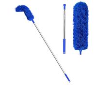 Brosse de nettoyage - tige allongée, commande inclinée, manipulation flexible, tige en métal léger | élimination facile des débris pour les canaux de toit sans escalade, facilitant l'entretien courant