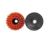Brosse de perceuse électrique à changement rapide M14-2 de 10,2 cm, poils en nylon doux, outil de nettoyage multi-usage pour canapé, cuisine, salle de bain, carrelage en bois, roue de voiture (orange)