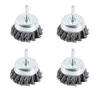 Brosse De Perceuse Qualité Supérieure En 4 Pièces, À Tige Ronde 1/4 Pouce, For Le Nettoyage De La Rouille, De La Peinture Et De La Saleté(65mm)