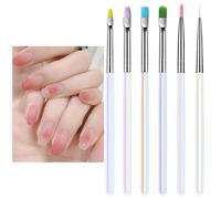 Brosse de pinceau à ongles, ensemble de brosses à ongles, Stylos de dessin à ongles, Petit outil d'applicateur d'estampage pour le sabot pour gel polonais de peinture pour les débutants du salon à dom