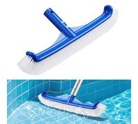 Brosse de Piscine, 43cm Piscine Tête de Brosse, Brosses de Nettoyage pour Piscines, avec Extrémité Courbée Clip EZ Poils en Nylon, pour Piscines Carrelages, Sols, Murs