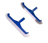 Brosse de piscine de 43,2 cm avec construction en plastique épais et poils en caoutchouc cryptés pour l'entretien de la piscine (gris et blanc)
