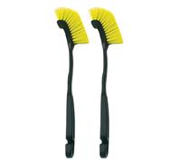 Brosse de pneu de roue de voiture, 2 pièces, tête incurvée, Flexible, moyeu de roue de camion, lavage des détails, brosses de nettoyage, outil à main, brosse de détail