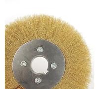 Brosse de polissage avec fil de cuivre pur serti pour meuleuse - Convient pour enlever la rouille, décapage de peinture et finition métallique (250 mm x 25 mm)