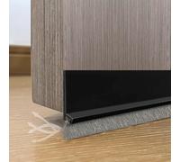 Brosse de porte 100 cm, boudin de porte autocollant, peut être coupé à la taille désirée, boudin de porte en silicone souple (noir, 50 mm)