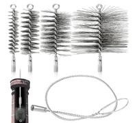 Brosse de Ramonage Cheminée Kit Ramonage Poele Hérisson Ramonages 4Pcs Brosse pour Tuyau 30 50 80 150mm Brosses de Chaudière de Chauffage Métallique avec 1m de Fil d'acier pour Cheminée Tuyaux