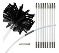 Brosse de ramonage, tiges de Nettoyage de cheminée Flexibles avec Brosse de 100/150mm, tiges Flexibles for cheminée, évent de sèche-Linge, Tuyau d'égout (Color : 12Pcs Rods, Size : 150mm Brush Head