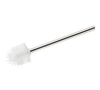 Brosse de rechange pour WC en silicone Blanc avec manche en acier inoxydable