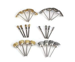 Brosse de roue métallique - 24pcs Brosses métalliques Brosses de ponçage en laiton Brosses de roue et de coupe pour l'élimination de la peinture contre la corrosion et la rouille