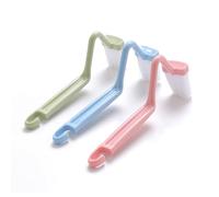 Brosse de salle de bain avec arc en S, tricolore, flexible, convient pour cuvette de toilette, lavabo, joints, durabilité, outil ménager ergonomique, kit de brosses de toilette adaptées aux enfants