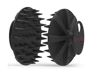 Brosse de shampooing masseur cuir chevelu, BEAUTAIL Masseur de tête en silicone doux, Brosse à cheveux shampoing, Pour enlever les pellicules et la croissance des cheveux, Pour homme et femme - Noir