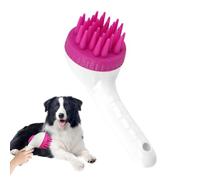 Brosse de shampooing pour chien - Long manche - Brosse de massage pour animal domestique - Brosse de toilettage pour le bain en intérieur, le lavage des chiens, chiots, chatons, lapins