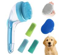 Brosse de soins pour chiens - brosse à dents de chien | Brosse de bain à chiens à longue poignée confortable | Brosse de salle de bain de en silicone douce pour laver, masser et la garder prop
