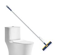 Brosse de sol avec balai en caoutchouc - Tête rotative à 180 ° - Brosse multi-usages avec poils raides en forme de V - Outil de nettoyage des joints - Élimination de la saleté robuste pour terrasse