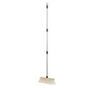 Brosse de sol pour récurer - Laveuse de sol à manche télescopique 121x30cm, résistante à l'humidité, bois | Salle de bain cuisine Patio carrelage terrasse Garage nettoyage pratique polyvalent erg