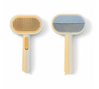 Brosse de toilettage 2 en 1 pour animaux de compagnie et anti-peluches - Peigne lisseur autonettoyant réutilisable pour chat et chien - Brosse d'épilation double face pour poils courts/longs