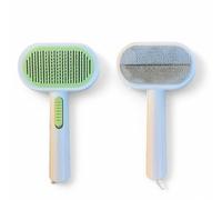 Brosse de toilettage 2 en 1 pour animaux de compagnie - Peigne auto-nettoyant réutilisable pour chat et chien - Brosse d'épilation double face pour poils courts/longs - Pour démêler les poils et