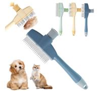 Brosse de toilettage autonettoyante for chats - Peigne anti-puces for chats et chiens avec bouton de déverrouillage, élimination des poils d'animaux et des puces, nettoyage en un clic (2025)(Blue)