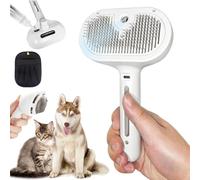 Brosse De Toilettage, Brosse Vapeur Chien Pour Chats Et Chiens, Brosse Vapeur Sans Eau, Démêlage Poils Morts, Antistatique Nettoyage Rapide (Blanc)
