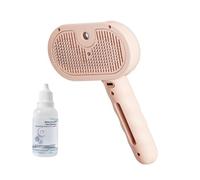 Brosse de toilettage pour animaux domestiques en ABS blanc avec broches en acier, 20,05 x 11,5 x 7 cm, peigne démêlant rechargeable avec réservoir d'eau de 28 ml pour chiens et chats (rose)