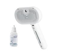 Brosse de toilettage pour animaux domestiques en ABS blanc avec broches en acier, 20,05 x 11,5 x 7 cm, peigne démêlant rechargeable avec réservoir d'eau de 28 ml pour chiens et chats (blanc)
