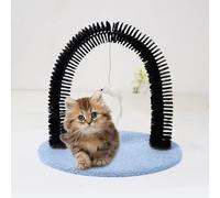 Brosse de toilettage pour arche de chat - Grattoir 2 en 1 pour chat pour la perte de poils | Brosse de massage interactive pour chats d'intérieur | Planche à gratter pour le visage et le corps