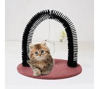 Brosse de toilettage pour arche de chat - Grattoir 2 en 1 pour chat pour la perte de poils | Brosse de massage interactive pour chats d'intérieur | Planche à gratter pour le visage et le corps