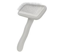 Brosse de toilettage pour chats et chiens, brosse carde douce avec aiguille métallique coudée, retire en douceur le sous-poil, les nœuds, la saleté et les poils morts, manche peint pour une prise