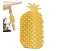 Brosse De Toilettage Pour Chats - Remover De Fourrure De desheding, Peigne À Poils Pour Animaux De Compagnie, Outil De Bord Incurvé | Conception De Motifs De Fruits Ananas Vibrants, Massage Doux Aux