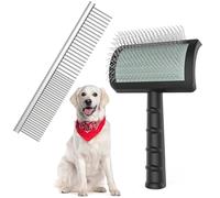 Brosse de toilettage pour chiens, brosse de toilettage pour chiens à longue broche pour Goldendoodles, caniches, gribouillages et plus encore, parfaite pour démêler et réduire les nœuds (taille L