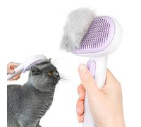 Brosse de toilettage professionnelle pour chats à poils longs ou courts, avec goupilles de nettoyage et de massage à un bouton, idéale pour les propriétaires d'animaux et les toiletteurs
