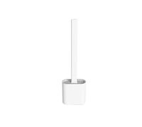 Brosse De Toilette Brochette de toilette Étanche d'eau Preuve de fuite de silicone de base WC Tête plate Tête souple flexible Brosse avec support de séchage rapide Set Brosse Wc ( Size : A-White )