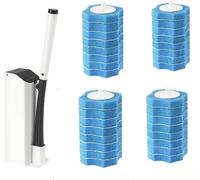Brosse De Toilette, Brosses De Toilette De Nettoyage en Profondeur avec Tête Jetable Et Poils Flexibles, Brosse De Toilette avec Kit De Support De Séchage Rapide pour Salle De, 1 Brush and 32 Heads