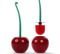 Brosse de Toilette Cerise Avec Support - Design Original WC Balayette - Outil de Nettoyage Décoratif pour Salle de Bain en Plastique