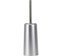 Brosse de toilette et support au sol, en acier inoxydable, antirouille, durable, manche long, nettoyant robuste pour salle de bain, avec brosse en plastique amovible (Argent)